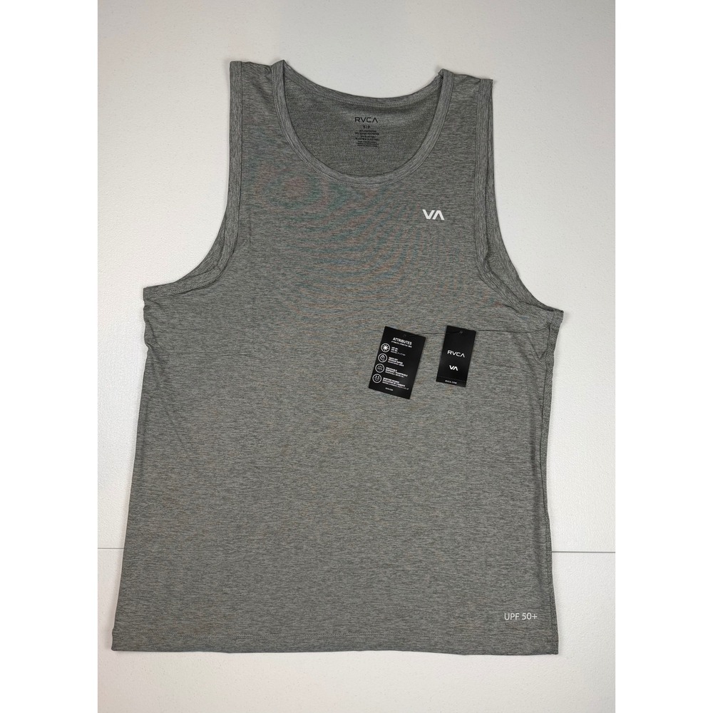 RVCA Sport Mens Robey Tank Top Heather Grey UPF 50+ Athletic Training Small NEW